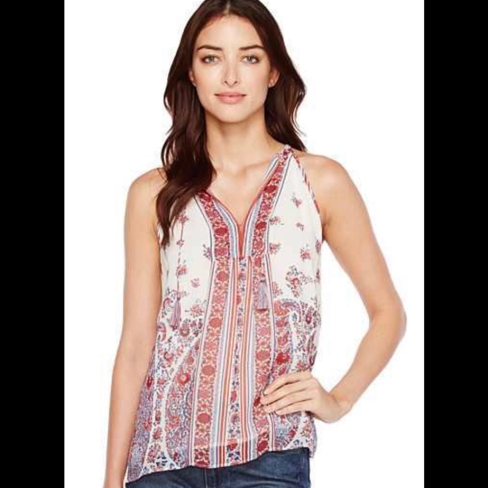 NWT $228 JOIE 'Shara' Tassel Tie Silk Blouse Large